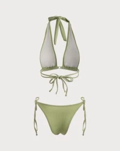 The Green Halter Tie Back Bikini Set -Outlet Dress Mix Up Store the green halter tie back bikini set bikinis eqdfw5 467335