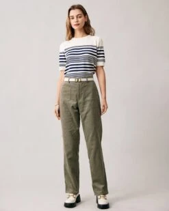 The Green High Waisted Corduroy Pants -Outlet Dress Mix Up Store the green high waist corduroy pants bottoms mf0opc 406949