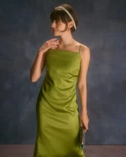 The Green Backless Satin Mermaid Midi Dress 11 The Green Backless Satin Mermaid Midi Dress -Outlet Dress Mix Up Store the green satin mermaid maxi dress dresses 5fsthc