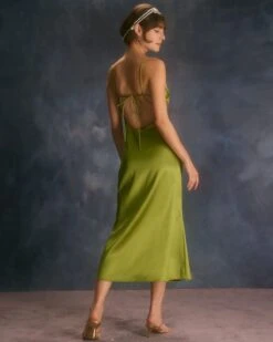The Green Backless Satin Mermaid Midi Dress 9 The Green Backless Satin Mermaid Midi Dress -Outlet Dress Mix Up Store the green satin mermaid maxi dress dresses 9ybgeg
