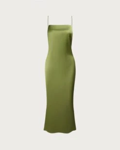 The Green Backless Satin Mermaid Midi Dress 12 The Green Backless Satin Mermaid Midi Dress -Outlet Dress Mix Up Store the green satin mermaid maxi dress dresses rzxayy
