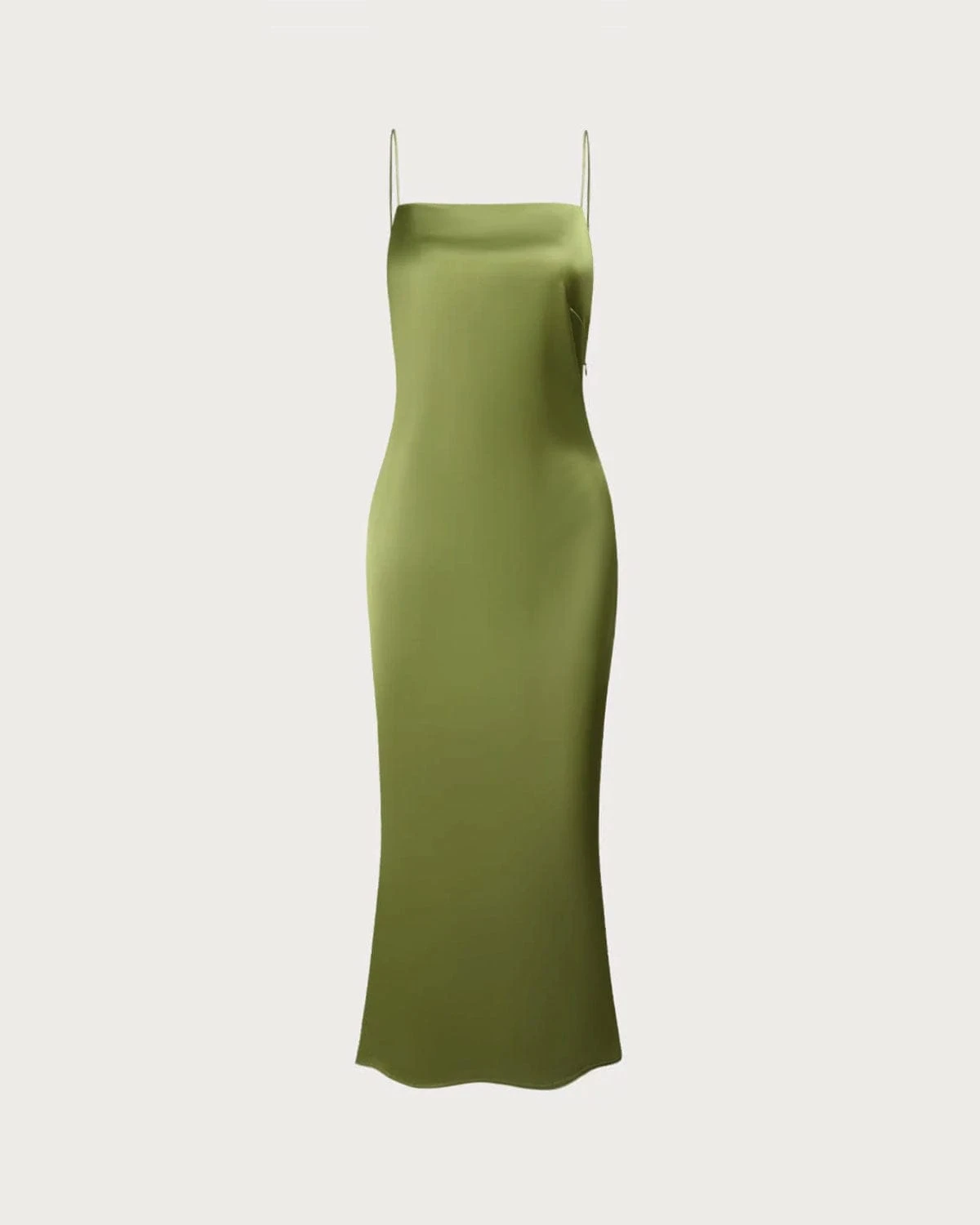 The Green Backless Satin Mermaid Midi Dress 6 The Green Backless Satin Mermaid Midi Dress - Image 6