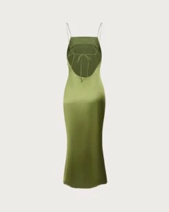 The Green Backless Satin Mermaid Midi Dress 13 The Green Backless Satin Mermaid Midi Dress -Outlet Dress Mix Up Store the green satin mermaid maxi dress dresses xm66pr