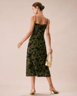 The Green Floral Burnout A-Line Slip Midi Dress 11 The Green Floral Burnout A-Line Slip Midi Dress -Outlet Dress Mix Up Store the green sleeveless burnout midi dress dresses 7jj86d