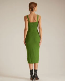The Green Sweetheart Neck Knit Midi Dress -Outlet Dress Mix Up Store the green sweetheart neck knit midi dress dresses cq3n9j