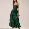 The Green Sweetheart Neck Lace Maxi Dress