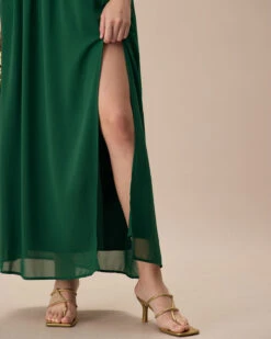 The Green Sweetheart Neck Ruched Maxi Dress -Outlet Dress Mix Up Store the green sweetheart neck ruched maxi dress dresses mhnzhn