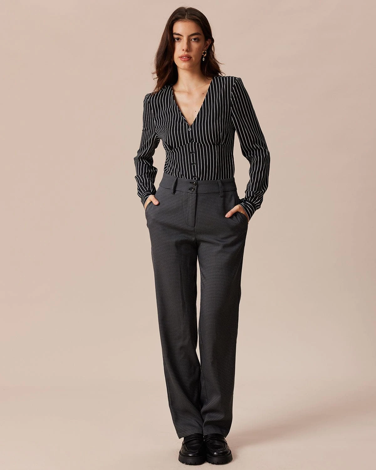 The Grey Houndstooth Straight Leg Pants 2 The Grey Houndstooth Straight Leg Pants - Image 2