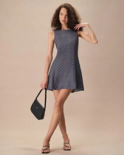 The Grey Round Neck Polka Dot Mini Dress 6 The Grey Round Neck Polka Dot Mini Dress -Outlet Dress Mix Up Store the grey round neck polka dot mini dress dresses tqw7ew