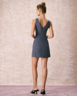 The Grey Boat Neck Sleeveless Mini Dress -Outlet Dress Mix Up Store the grey solid sleeveless mini dress dresses lxwxiz