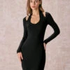 The Black Halter Hollow Out Mini Dress