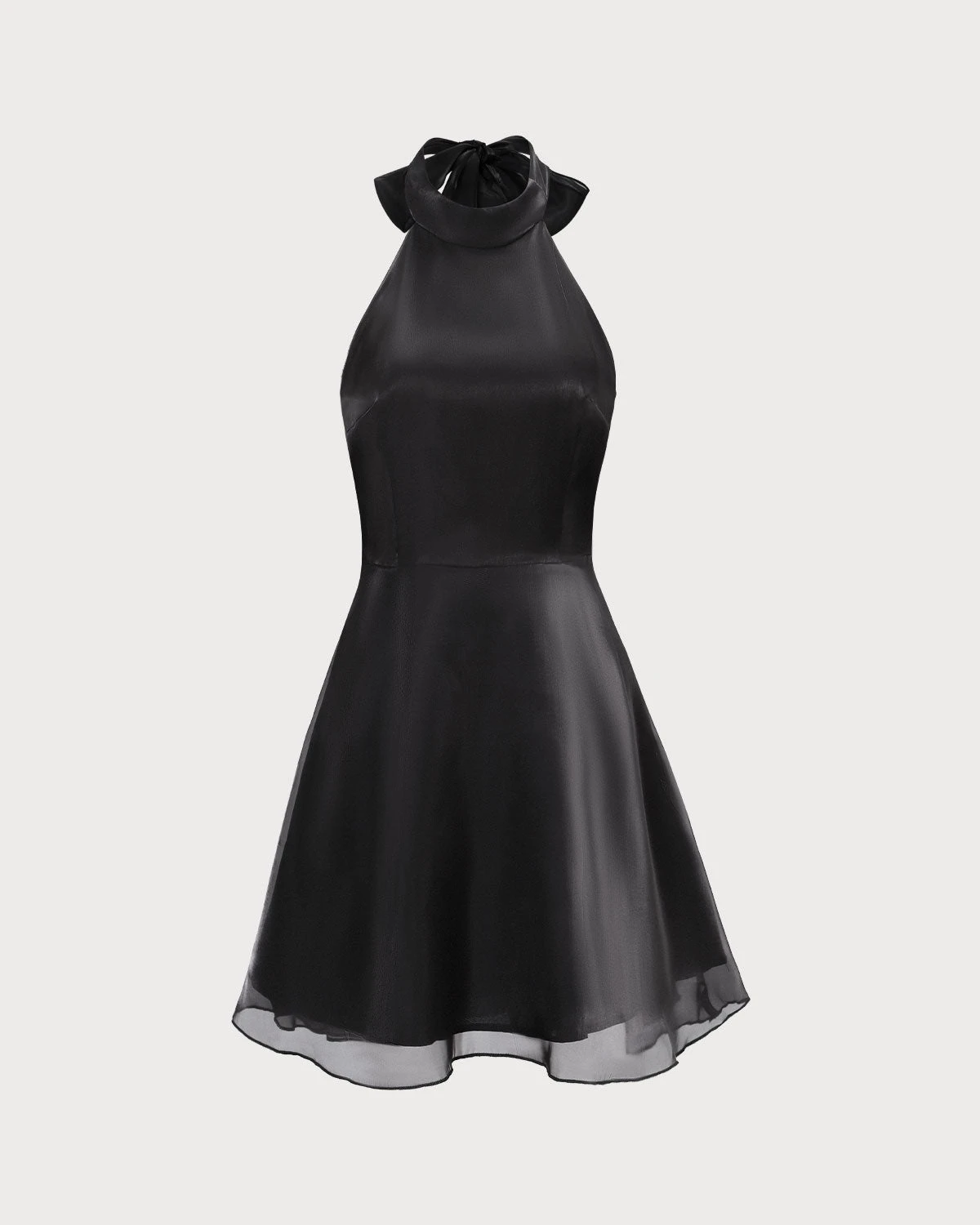 The Black Organza Halter A-Line Mini Dress 7 The Black Organza Halter A-Line Mini Dress - Image 7