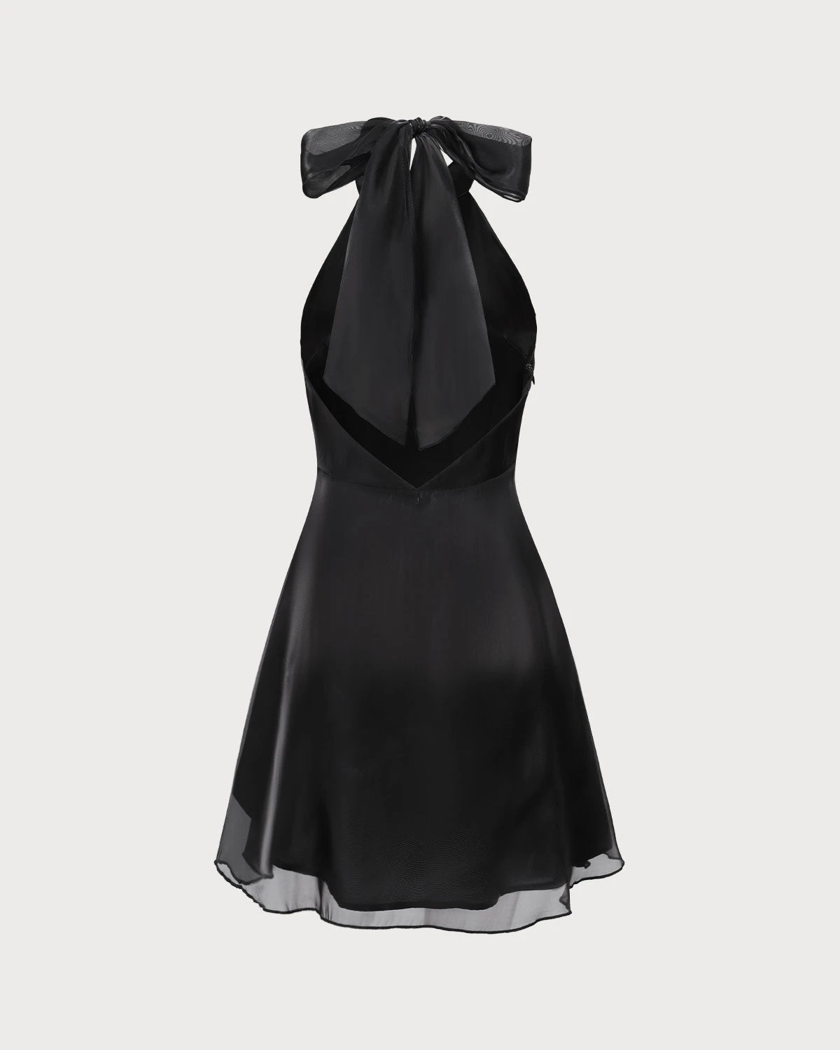 The Black Organza Halter A-Line Mini Dress 8 The Black Organza Halter A-Line Mini Dress - Image 8