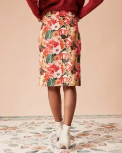 The High Waisted Corduroy Floral Skirt 11 The High Waisted Corduroy Floral Skirt -Outlet Dress Mix Up Store the high waist corduroy floral skirt bottoms pgtkjs