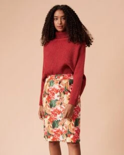 The High Waisted Corduroy Floral Skirt 9 The High Waisted Corduroy Floral Skirt -Outlet Dress Mix Up Store the high waist corduroy floral skirt bottoms ymexvy