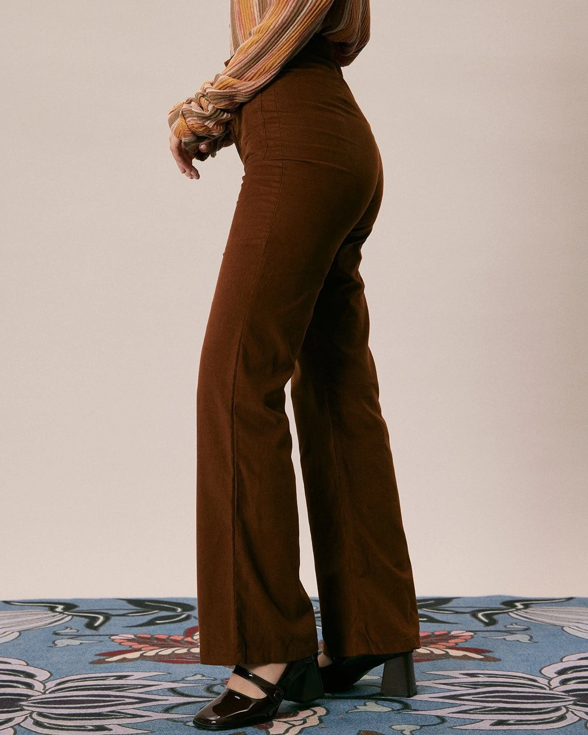 The Brown High Waisted Pockets Flare Pants 3 The Brown High Waisted Pockets Flare Pants - Image 3