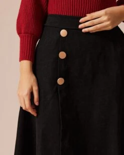 The Black Irregular Hem A-Line Midi Skirt -Outlet Dress Mix Up Store the irregular hem a line skirt bottoms evb8jv 730293