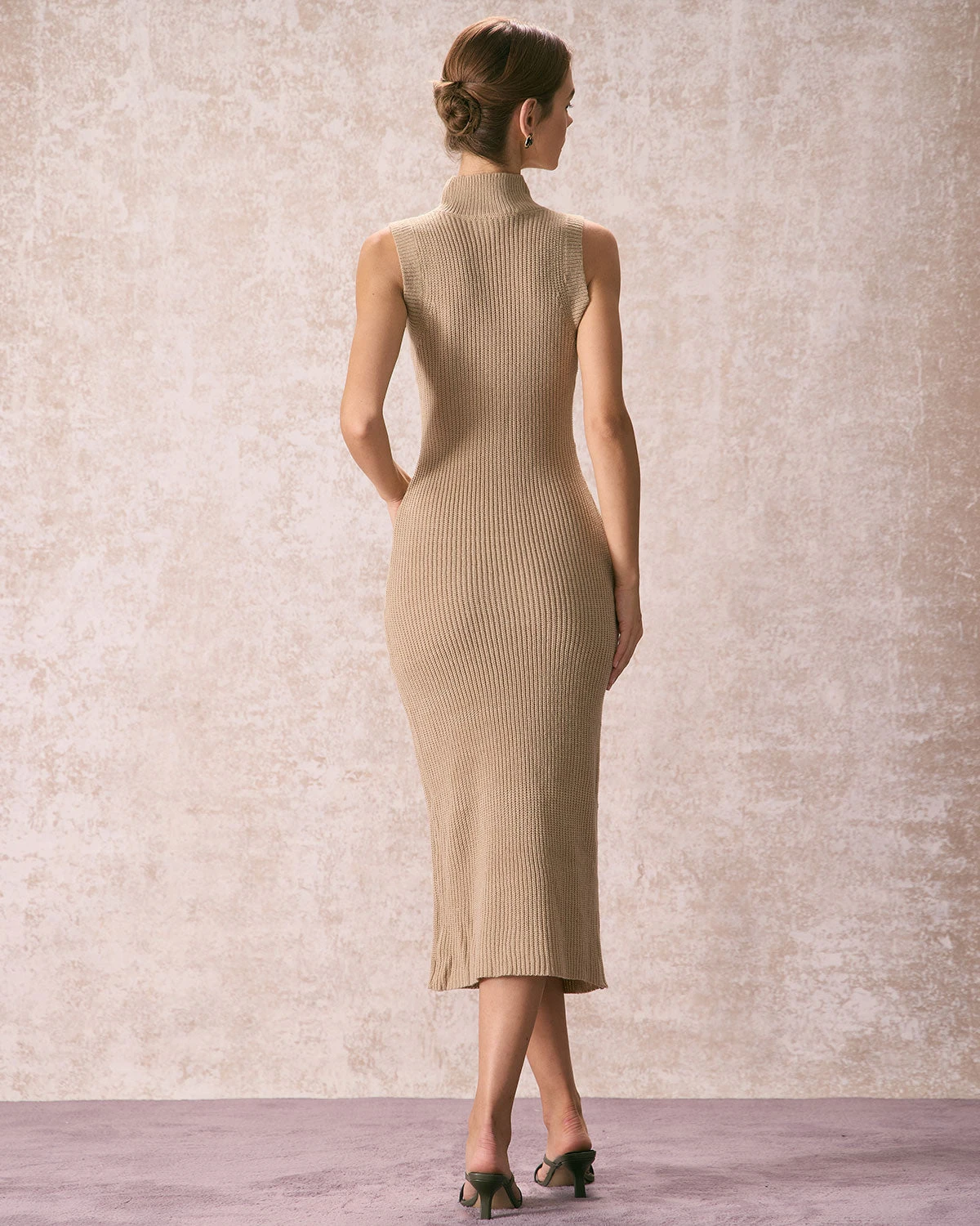 The Khaki Mock Neck Sweater Midi Dress 6 The Khaki Mock Neck Sweater Midi Dress - Image 6