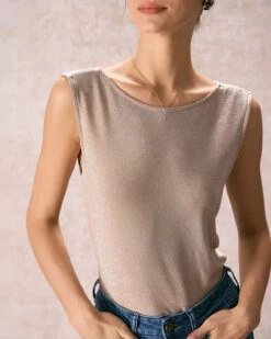 The Khaki Round Neck V-Back Tank Top -Outlet Dress Mix Up Store the khaki v back tank top tops r1uuy9