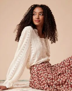 The Beige Solid Lace Trim Blouse -Outlet Dress Mix Up Store the lace trim blouse tops dlk456