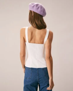 The White Square Neck Lace Up Tank Top -Outlet Dress Mix Up Store the lace up front tank top tops mx9tsk