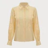 The Yellow Lapel Button Balloon Sleeve Shirt