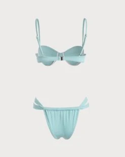 The Light Blue Underwire Ribbed Bikini Set -Outlet Dress Mix Up Store the light blue underwire ribbed bikini set bikinis hq0bad 616003