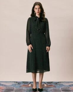 The Black Mock Neck Polka Dot Midi Dress 7 The Black Mock Neck Polka Dot Midi Dress -Outlet Dress Mix Up Store the long sleeve sheer polka dot dress dresses 6arhwg 645888