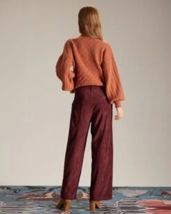 The Orange Mock Neck Drop Shoulder Sweater -Outlet Dress Mix Up Store the mock neck drop shoulder sweater tops esi6ka