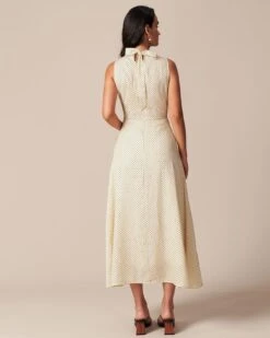 The Apricot Mock Neck Polka Dot Maxi Dress -Outlet Dress Mix Up Store the mock neck polka dot dress dresses w67qye 253838