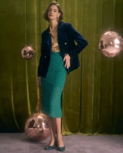 The Navy Lapel Double Breasted Velvet Blazer -Outlet Dress Mix Up Store the navy double breasted velvet blazer outerwear ktmbnr