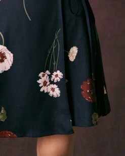 The Navy V Neck Floral Tie Wrap Mini Dress -Outlet Dress Mix Up Store the navy floral wrap mini dress dresses ceufjc 452727