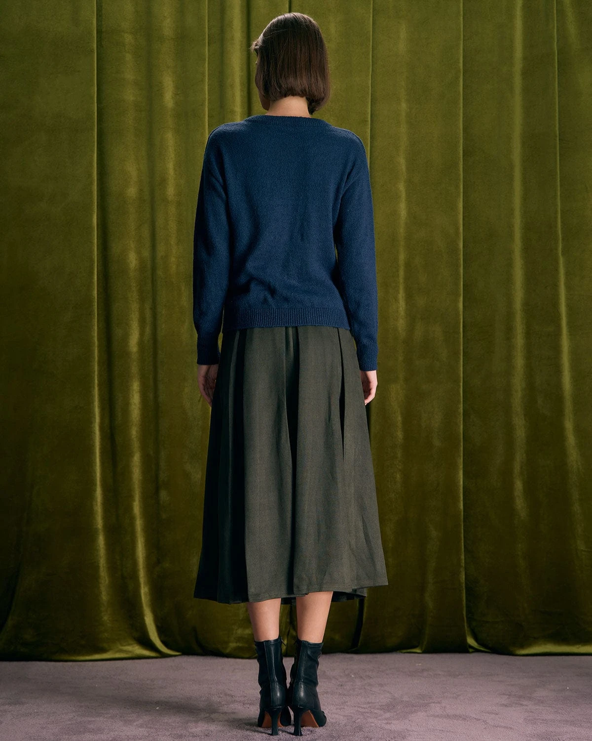 The Navy Round Neck Tie Ribbed Sweater 6 The Navy Round Neck Tie Ribbed Sweater - Image 6