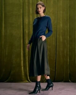 The Navy Round Neck Tie Ribbed Sweater 10 The Navy Round Neck Tie Ribbed Sweater -Outlet Dress Mix Up Store the navy round neck tie sweater tops h15vgz