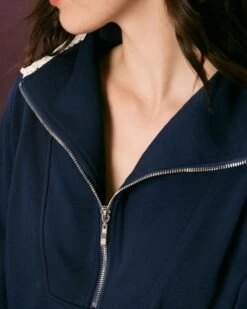 The Navy Stand Collar Half Zipper Sweatshirt 13 The Navy Stand Collar Half Zipper Sweatshirt -Outlet Dress Mix Up Store the navy solid half zip sweatshirt tops l59yow 572352