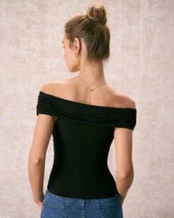 The Black Off The Shoulder Twist Tee -Outlet Dress Mix Up Store the off the shoulder twist tee tops fnvj4q