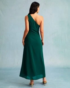 The Green One Shoulder Sleeveless Maxi Dress 9 The Green One Shoulder Sleeveless Maxi Dress -Outlet Dress Mix Up Store the one shoulder slit maxi dress dresses toakq4 247522