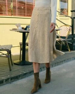 The Pearl Button High Waisted Tweed Skirt -Outlet Dress Mix Up Store the pearl button tweed skirt bottoms 1u3bol 243028