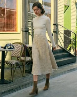 The Pearl Button High Waisted Tweed Skirt -Outlet Dress Mix Up Store the pearl button tweed skirt bottoms v5lvvv 656359