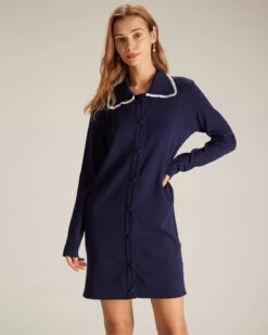 The Navy Peter Pan Collar Sweater Mini Dress 9 The Navy Peter Pan Collar Sweater Mini Dress -Outlet Dress Mix Up Store the peter pan collar sweater dress dresses jsupo2