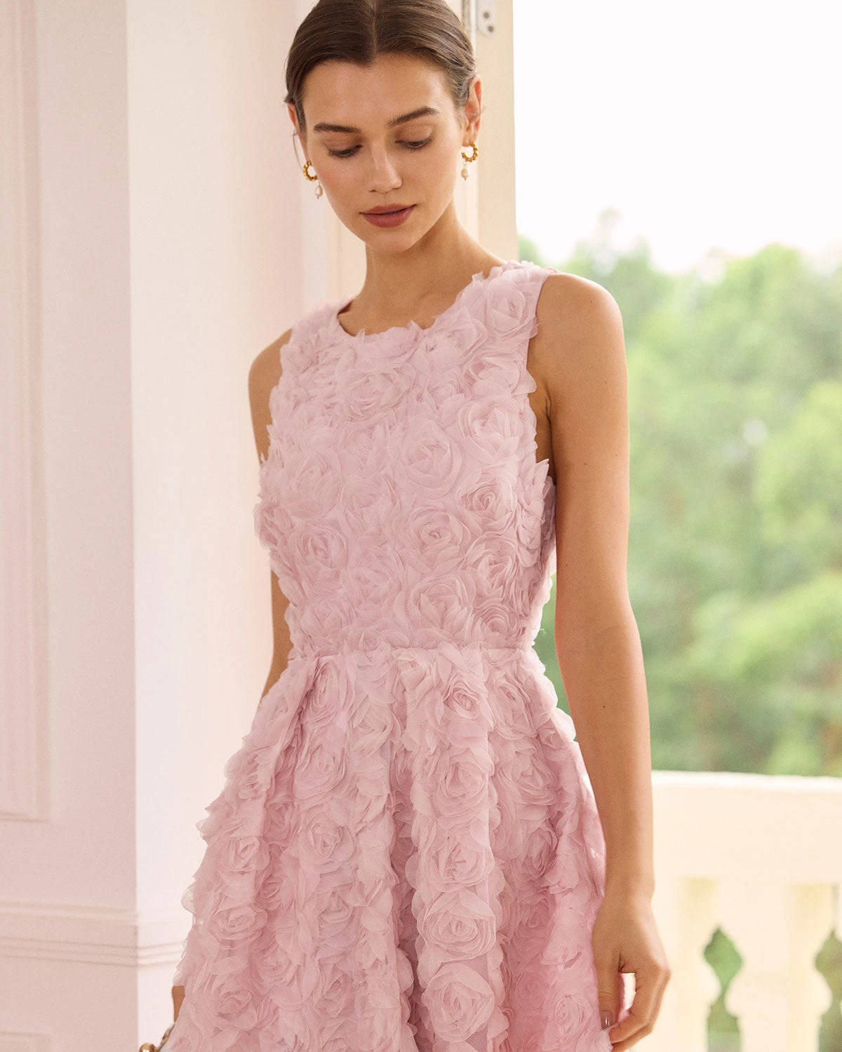 The Pink Round Neck Backless Midi Dress 2 The Pink Round Neck Backless Midi Dress - Image 2