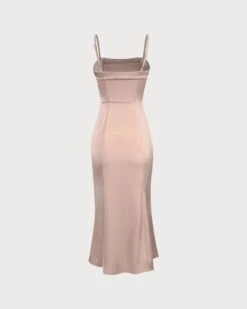 The Pink Bodycon Satin Cami Midi Dress -Outlet Dress Mix Up Store the pink sleeveless satin midi dress dresses pgemyw 921379