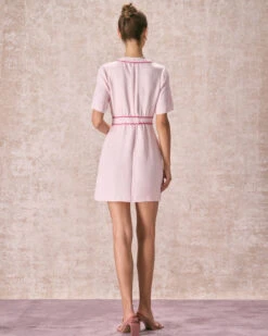 The Pink V Neck Contrast Trim Mini Dress 11 The Pink V Neck Contrast Trim Mini Dress -Outlet Dress Mix Up Store the pink v neck contrast trim mini dress dresses 70i9eb