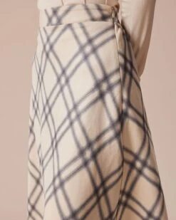 The Khaki High Waisted Plaid A-Line Midi Skirt -Outlet Dress Mix Up Store the plaid a line midi skirt bottoms 1e7bci 954828