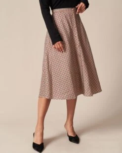 The Brown High Waisted Plaid Button Midi Skirt 14 The Brown High Waisted Plaid Button Midi Skirt -Outlet Dress Mix Up Store the plaid button midi skirt bottoms 4a2og4 443532