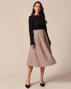 The Brown High Waisted Plaid Button Midi Skirt 15 The Brown High Waisted Plaid Button Midi Skirt -Outlet Dress Mix Up Store the plaid button midi skirt bottoms fwt8qn 610628