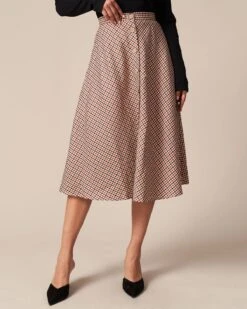 The Brown High Waisted Plaid Button Midi Skirt 13 The Brown High Waisted Plaid Button Midi Skirt -Outlet Dress Mix Up Store the plaid button midi skirt bottoms qo1aot 806948