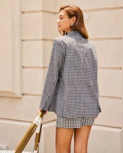The Black Lapel Plaid Single-Breasted Blazer -Outlet Dress Mix Up Store the plaid single breasted blazer outerwear 3jryqw