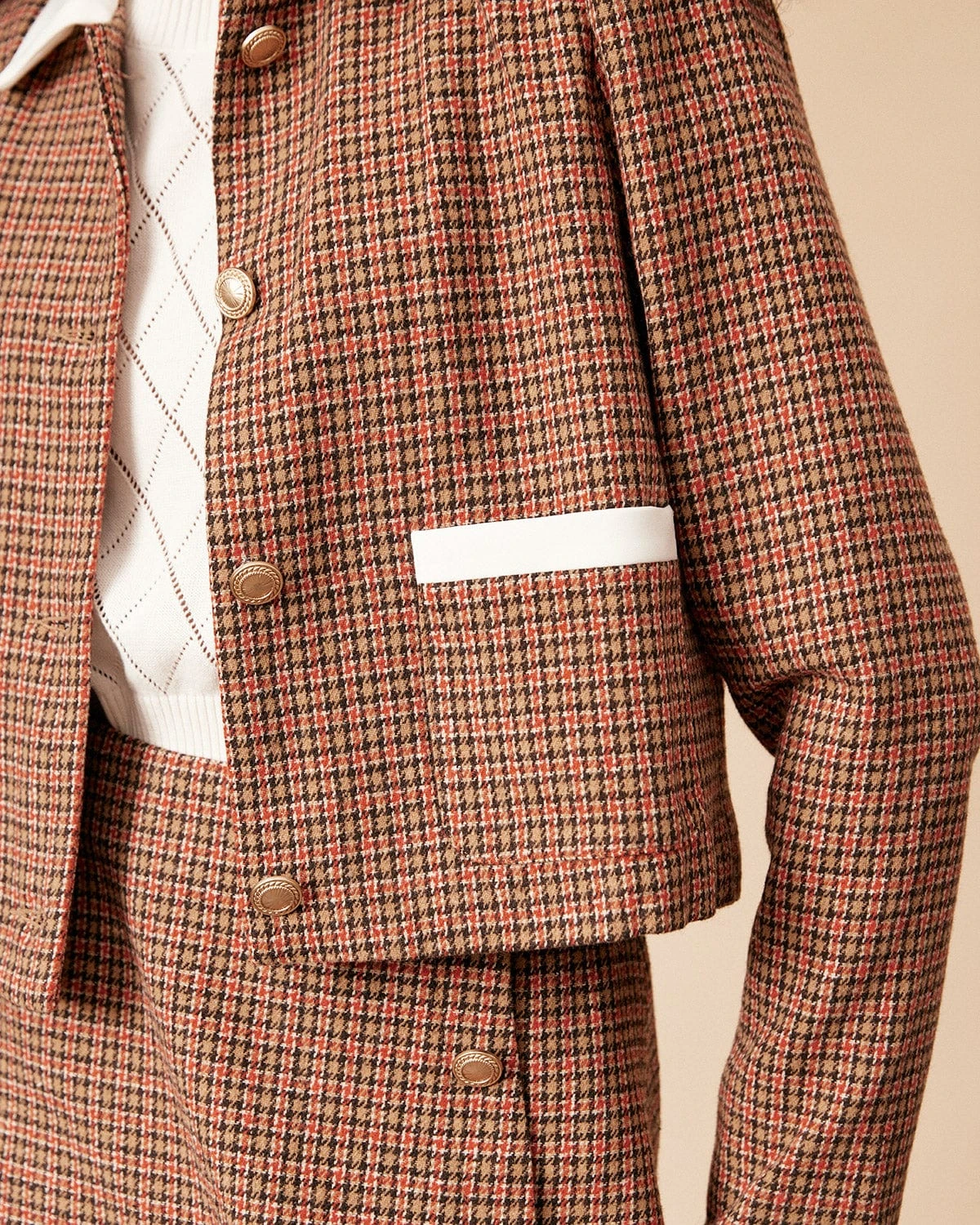 The Collared Button Up Plaid Tweed Jacket 2 The Collared Button Up Plaid Tweed Jacket - Image 2