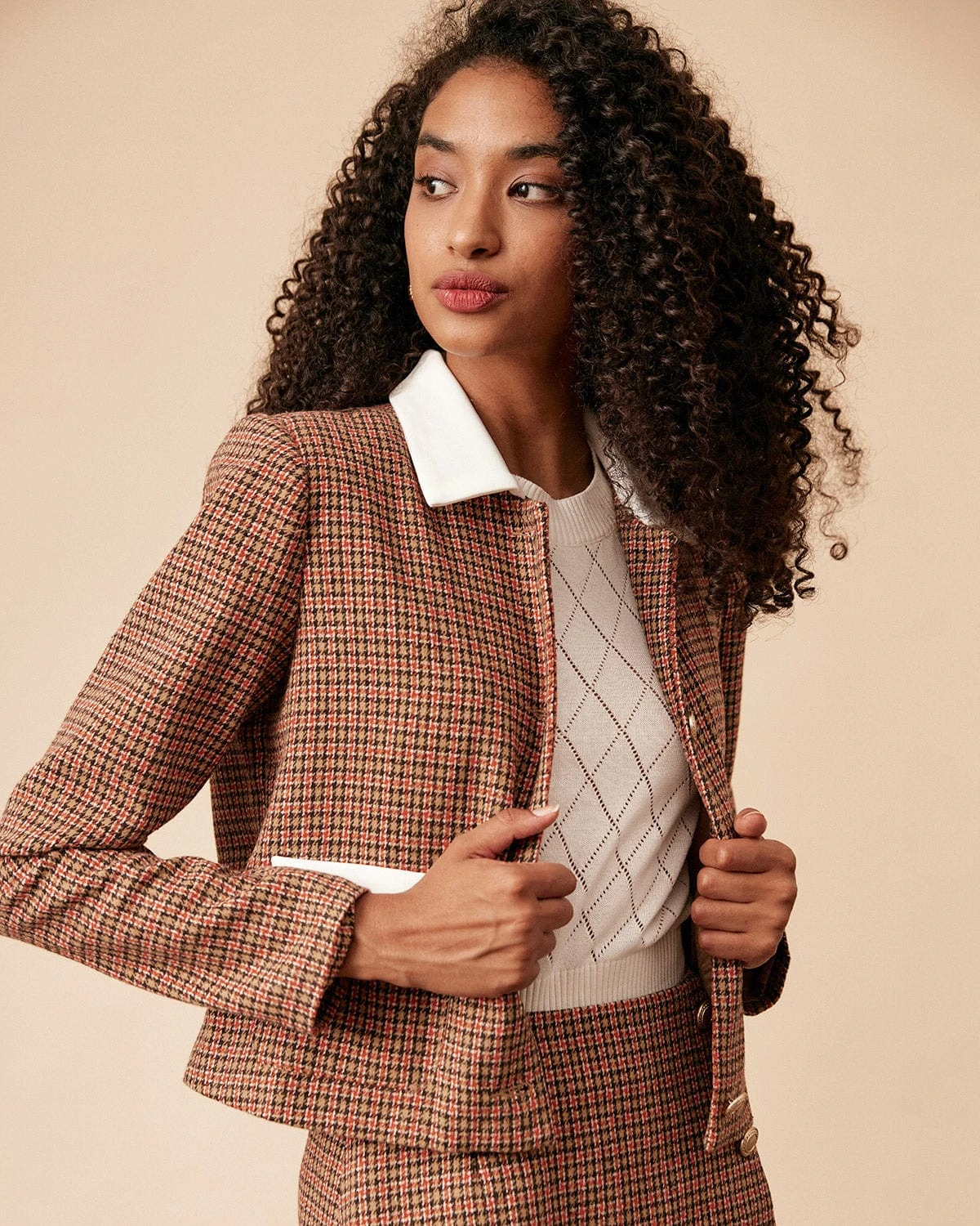 The Collared Button Up Plaid Tweed Jacket 1 The Collared Button Up Plaid Tweed Jacket